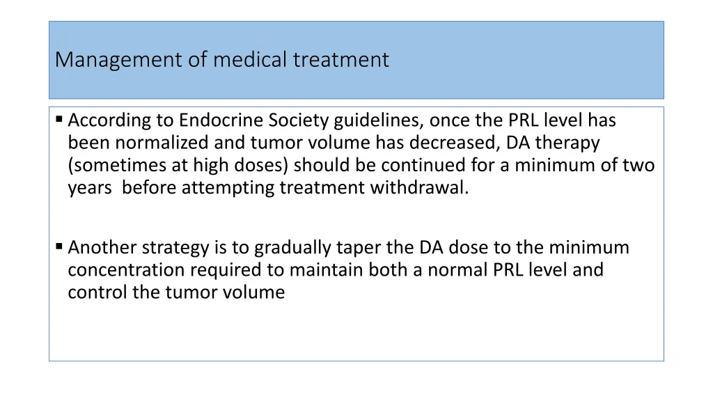 management of medical treatment 1