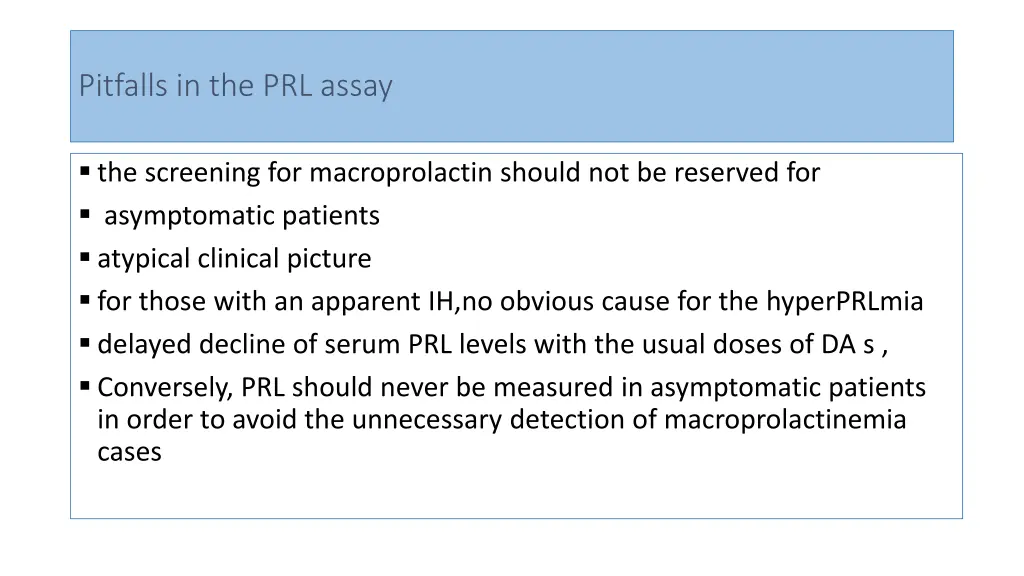 pitfalls in the prl assay 3