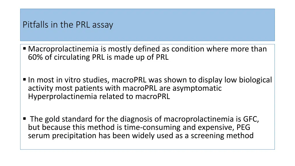 pitfalls in the prl assay
