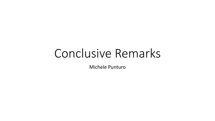 conclusive remarks