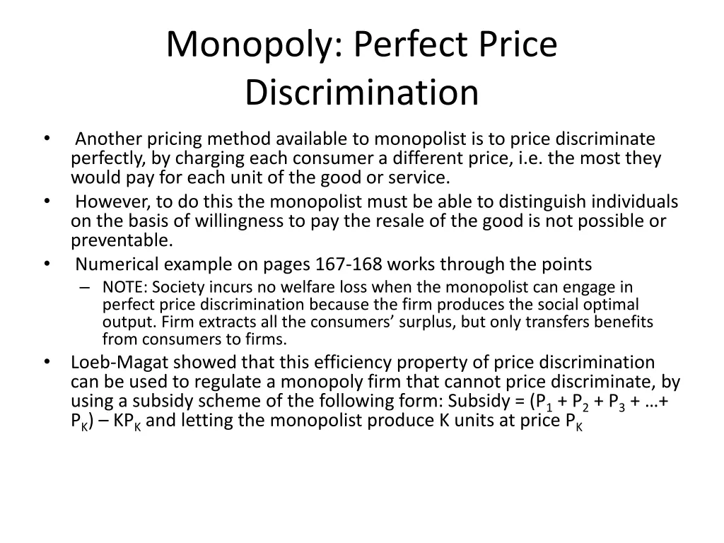 monopoly perfect price discrimination