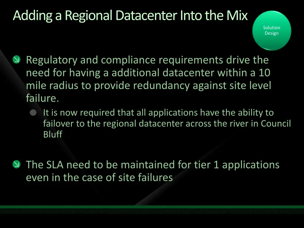 adding a regional datacenter into the mix