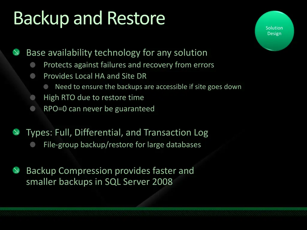 backup and restore