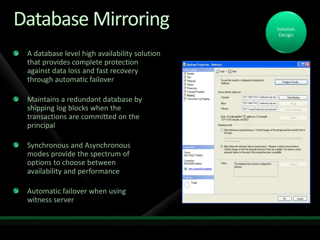 database mirroring