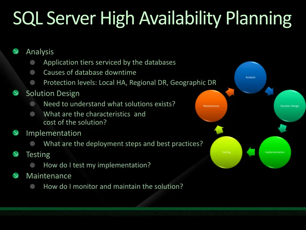 sql server high availability planning
