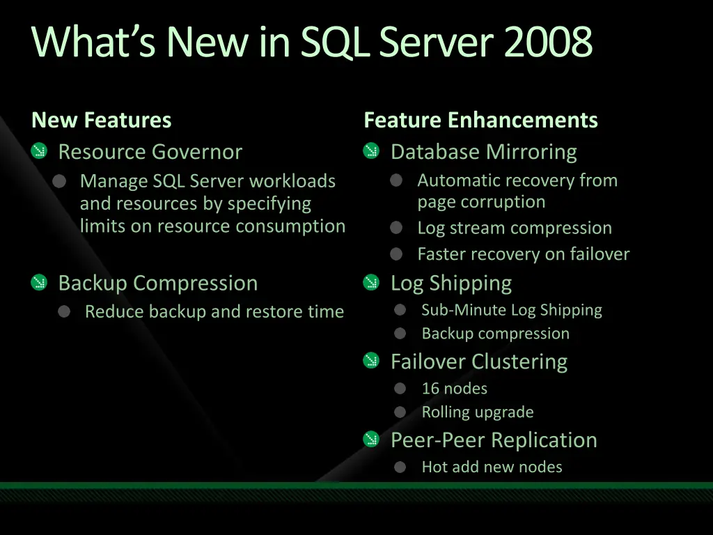 what s new in sql server 2008