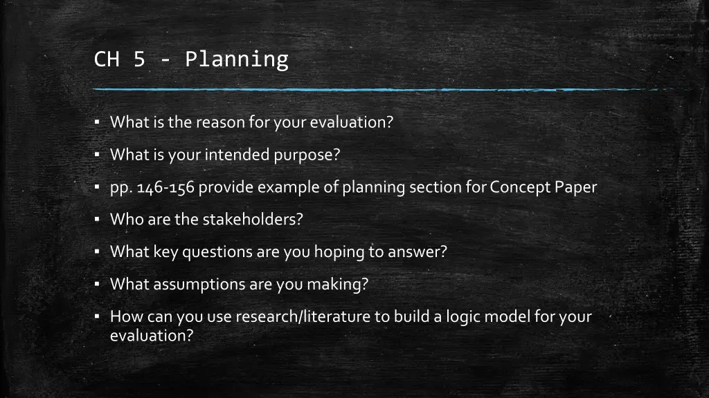 ch 5 planning