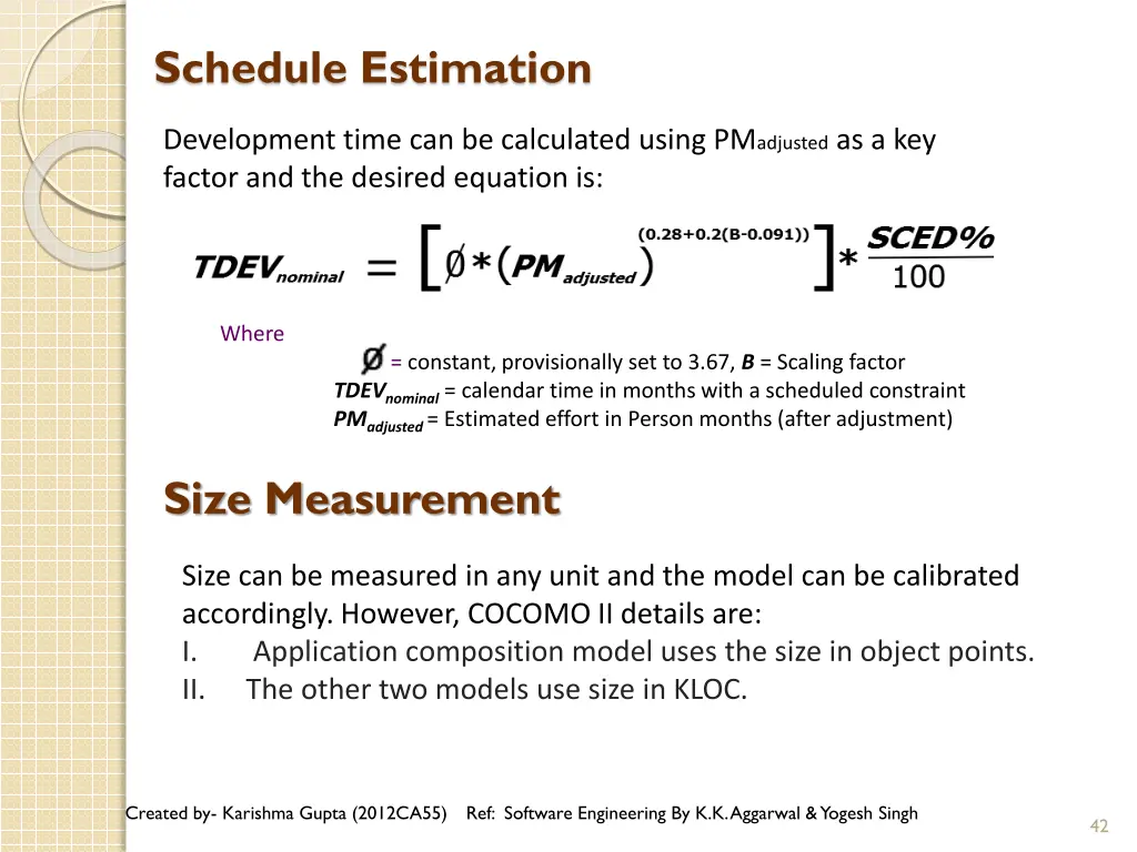 schedule estimation