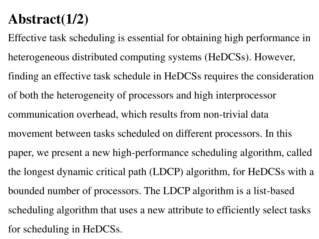 abstract 1 2 effective task scheduling