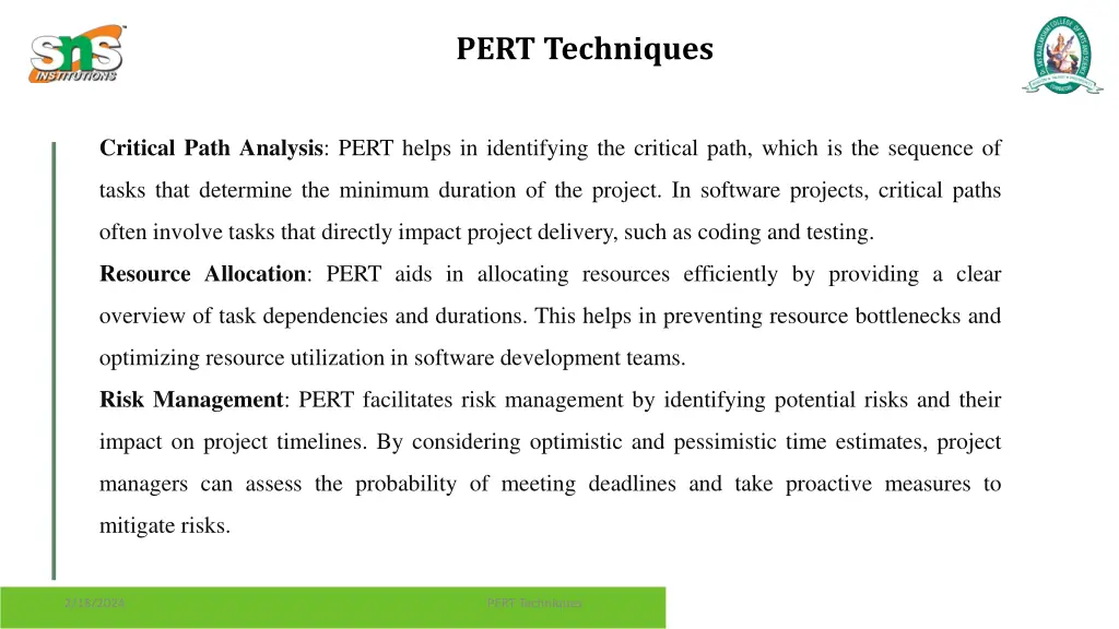 pert techniques 2