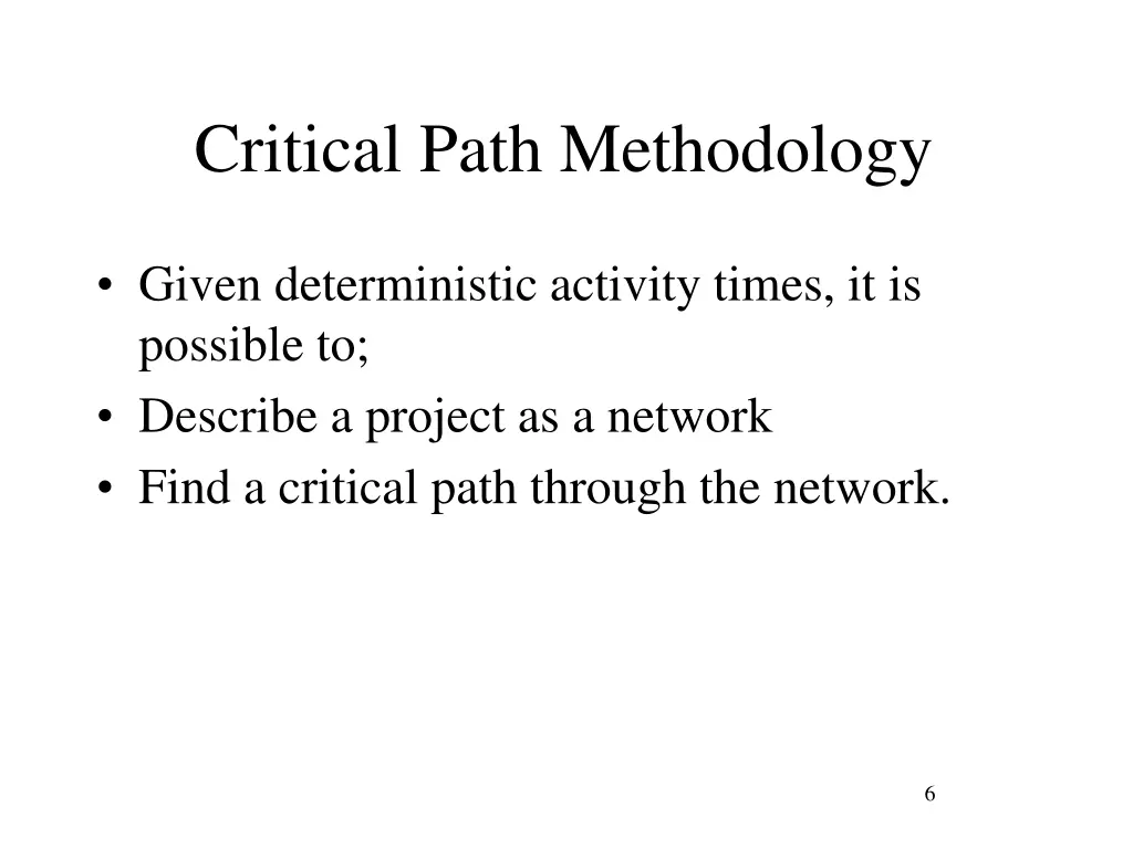 critical path methodology