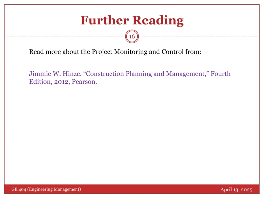 further reading