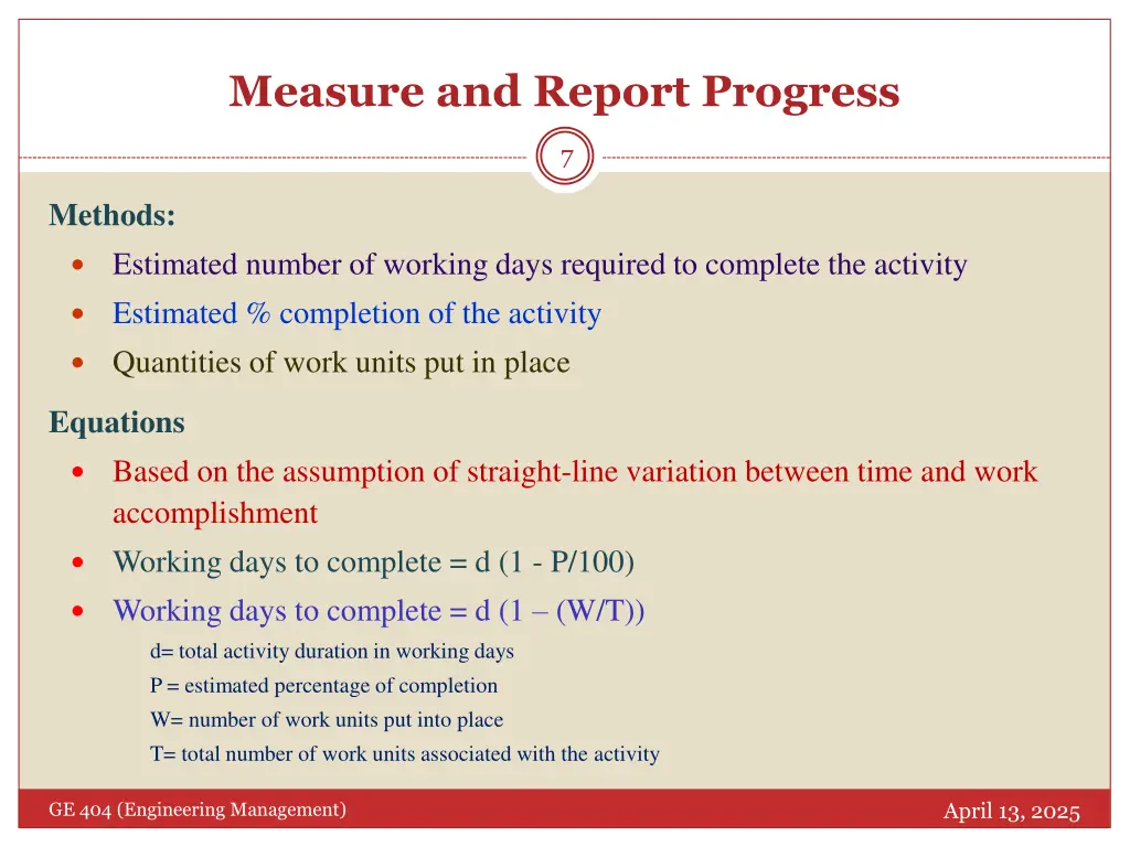 measure and report progress