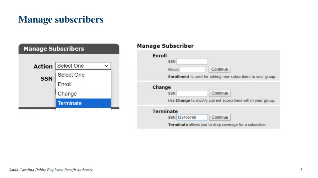 manage subscribers