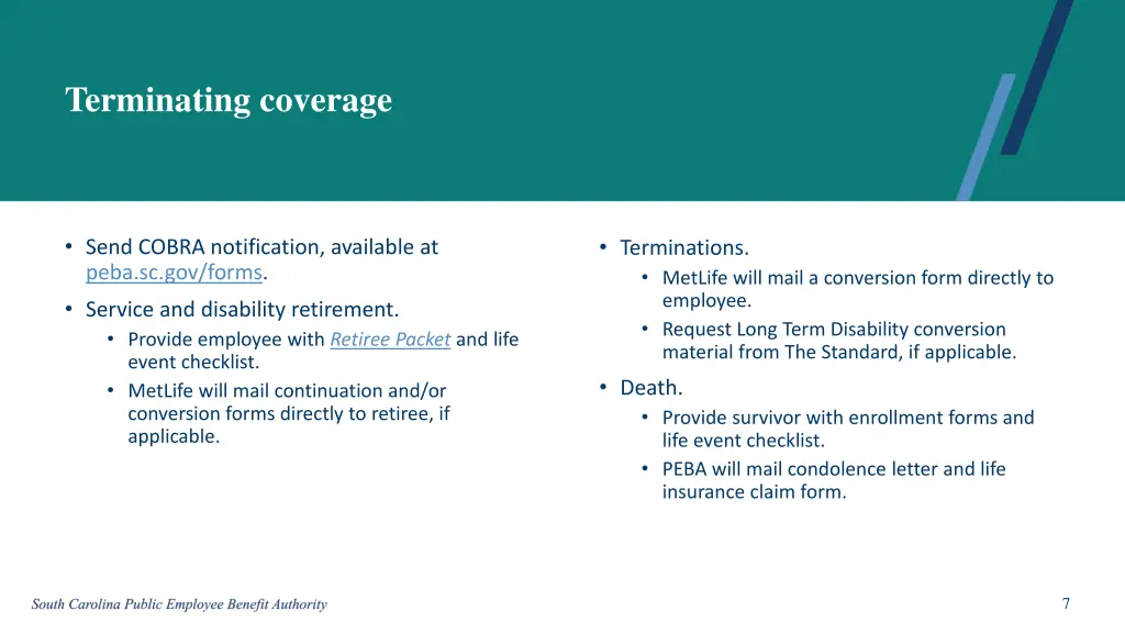 terminating coverage 1