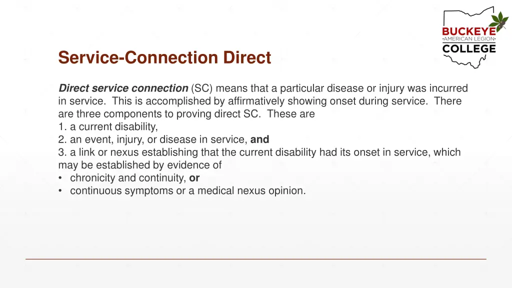 service connection direct