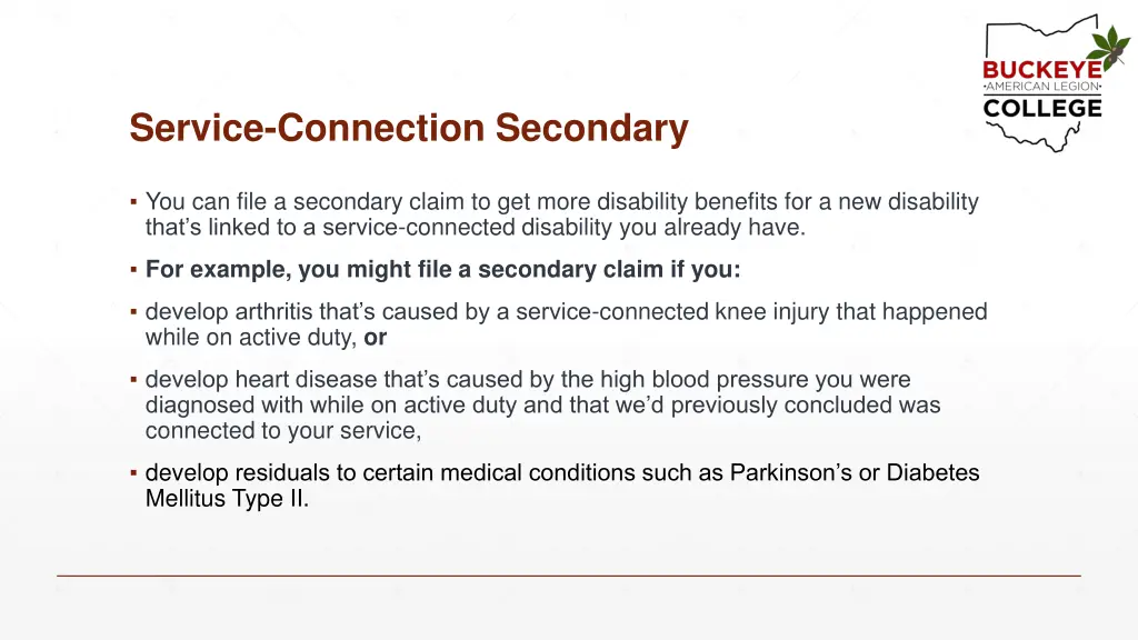 service connection secondary
