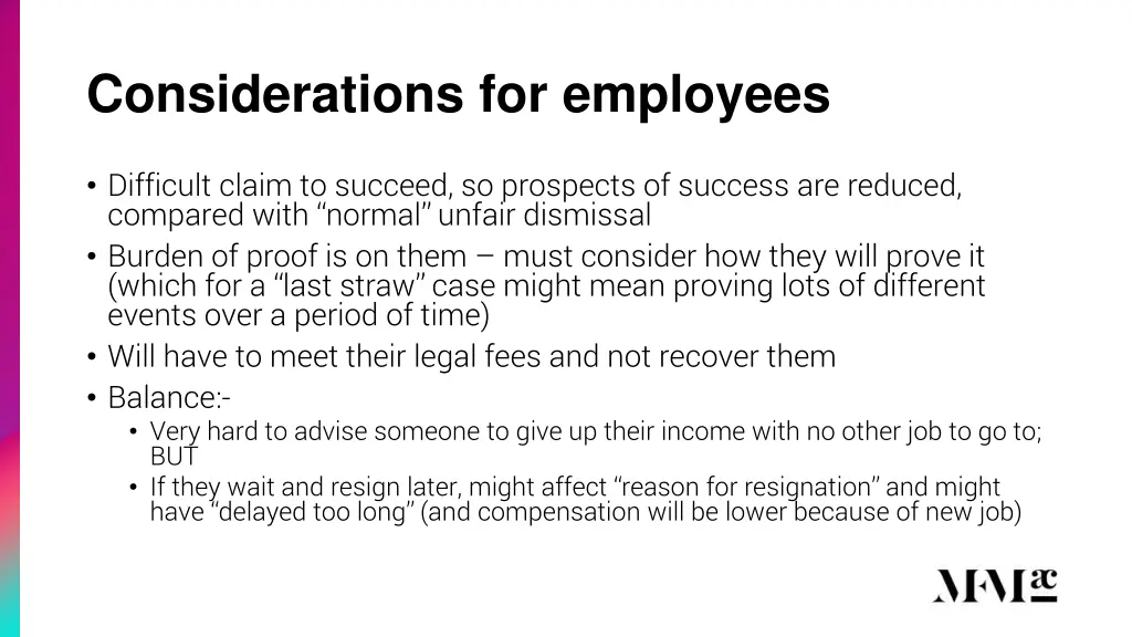 considerations for employees