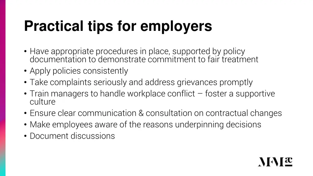 practical tips for employers