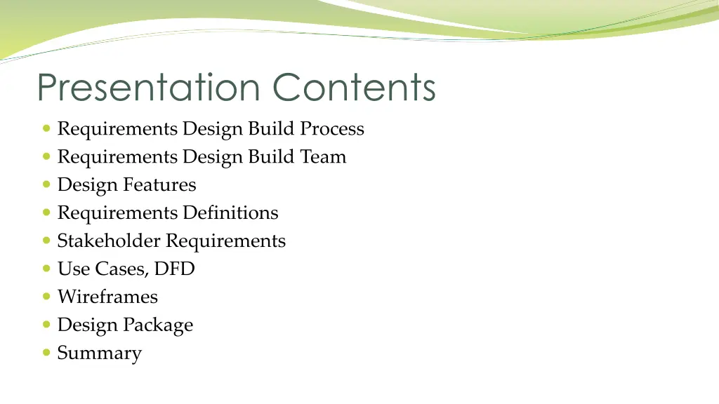 presentation contents