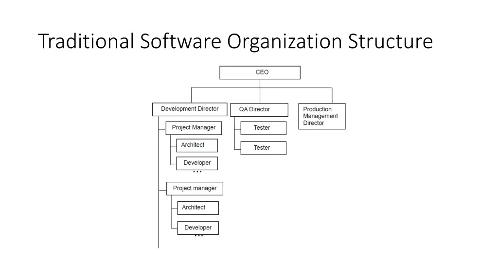 traditional software organization structure