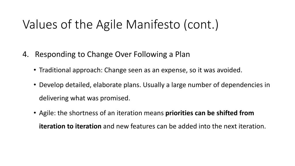 values of the agile manifesto cont 2