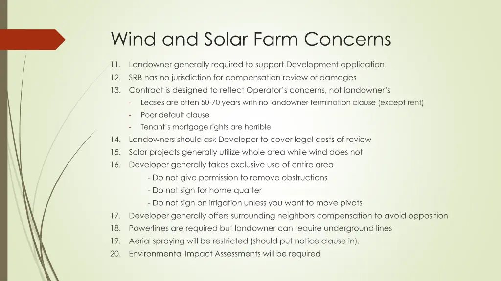 wind and solar farm concerns 1