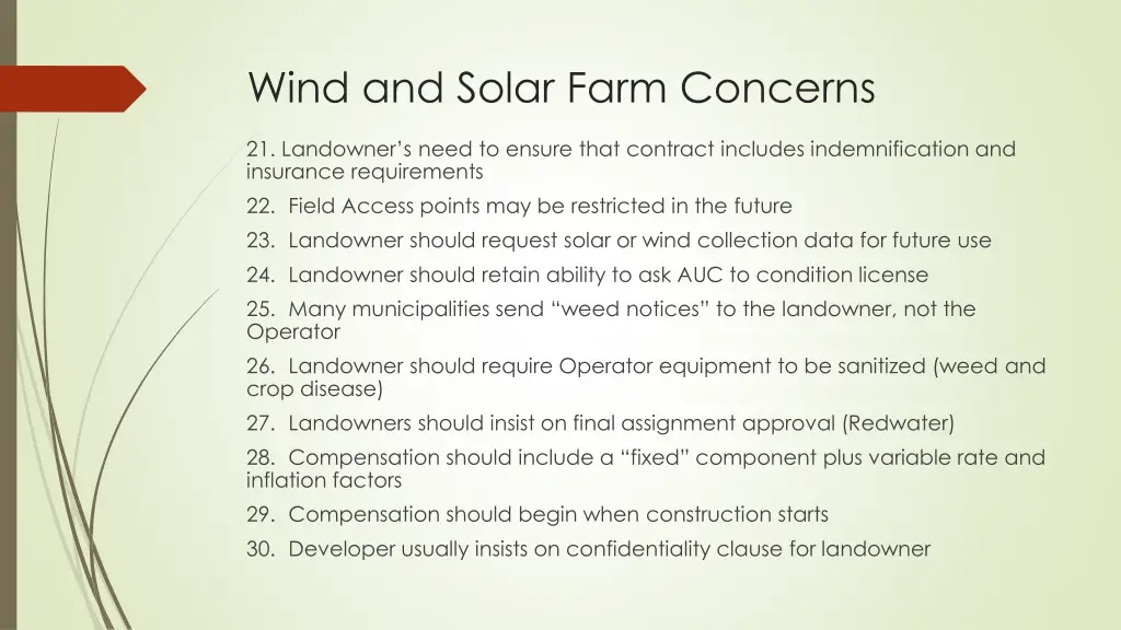 wind and solar farm concerns 2