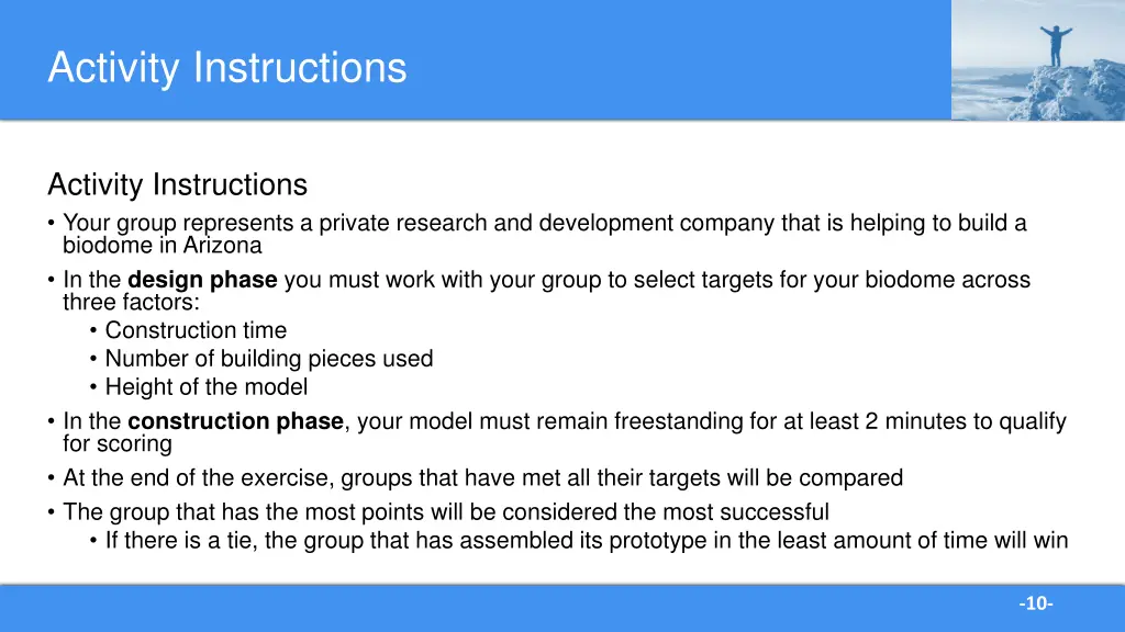 activity instructions