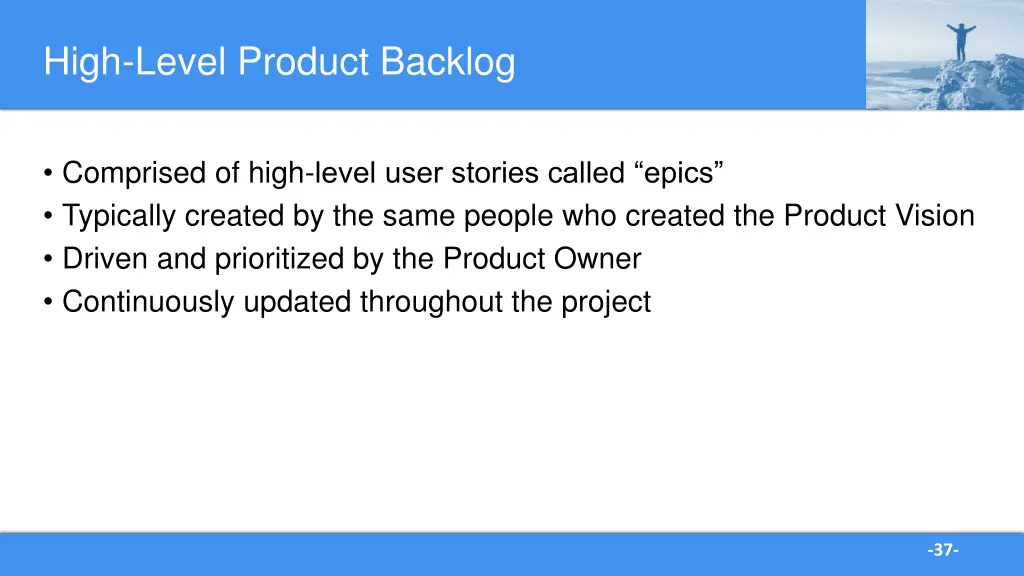 high level product backlog