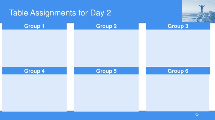 table assignments for day 2