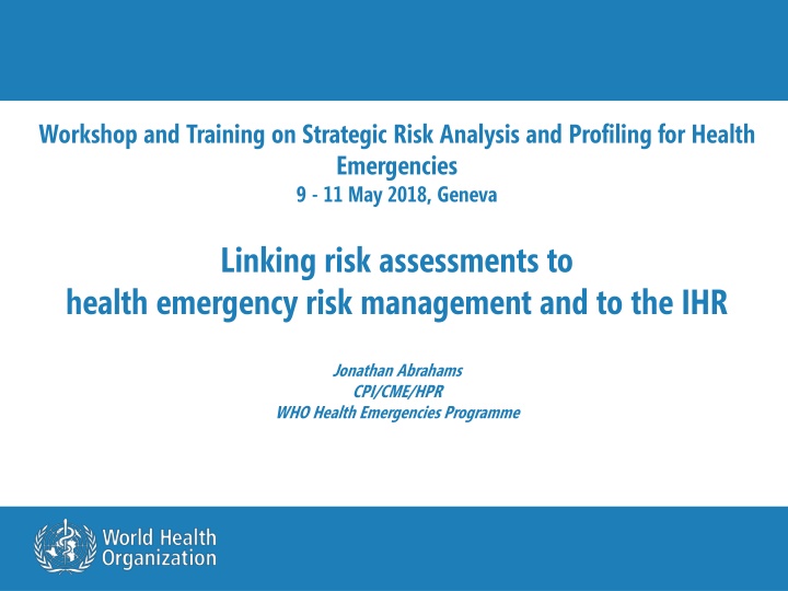workshop and training on strategic risk analysis