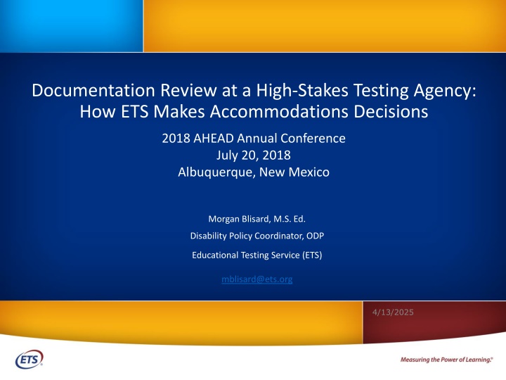 documentation review at a high stakes testing