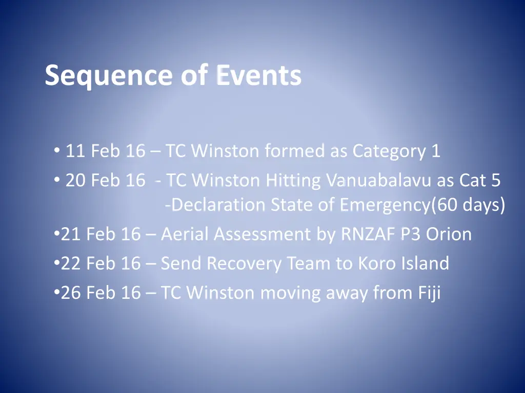 sequence of events