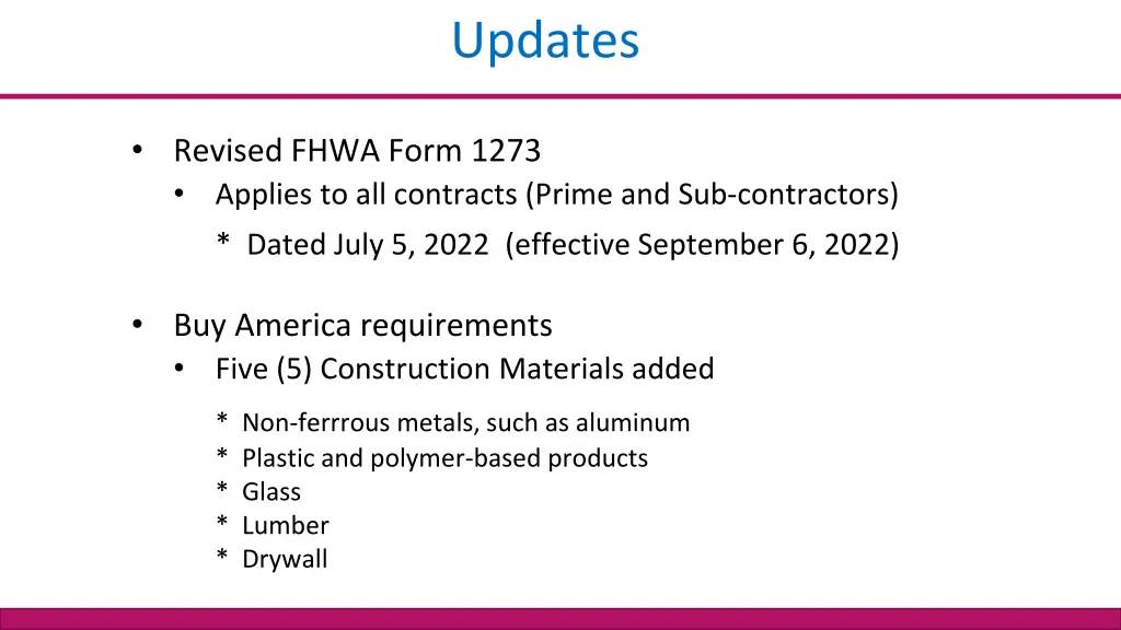 updates