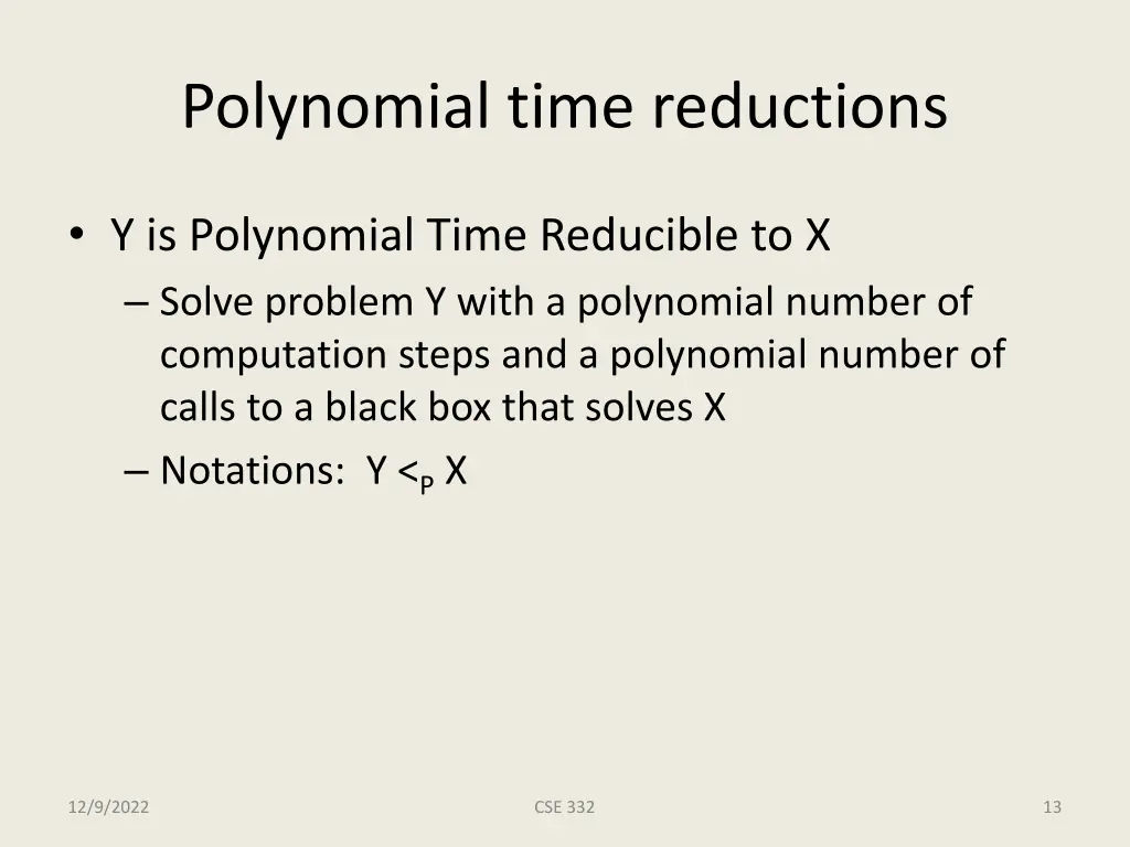 polynomial time reductions