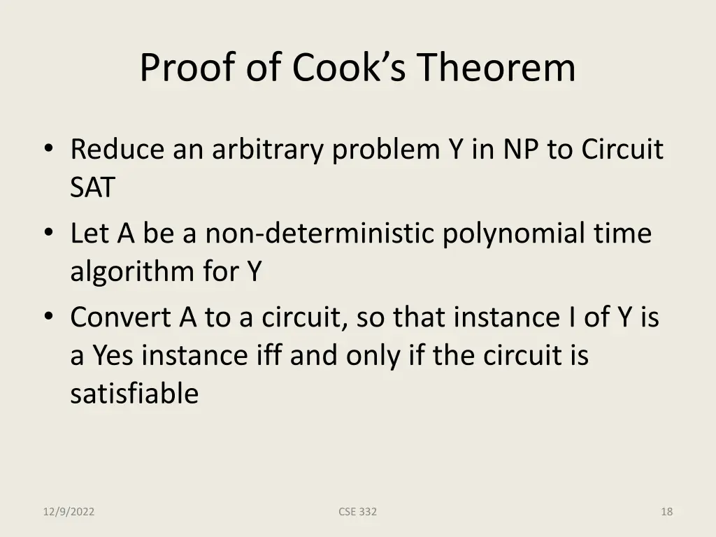 proof of cook s theorem