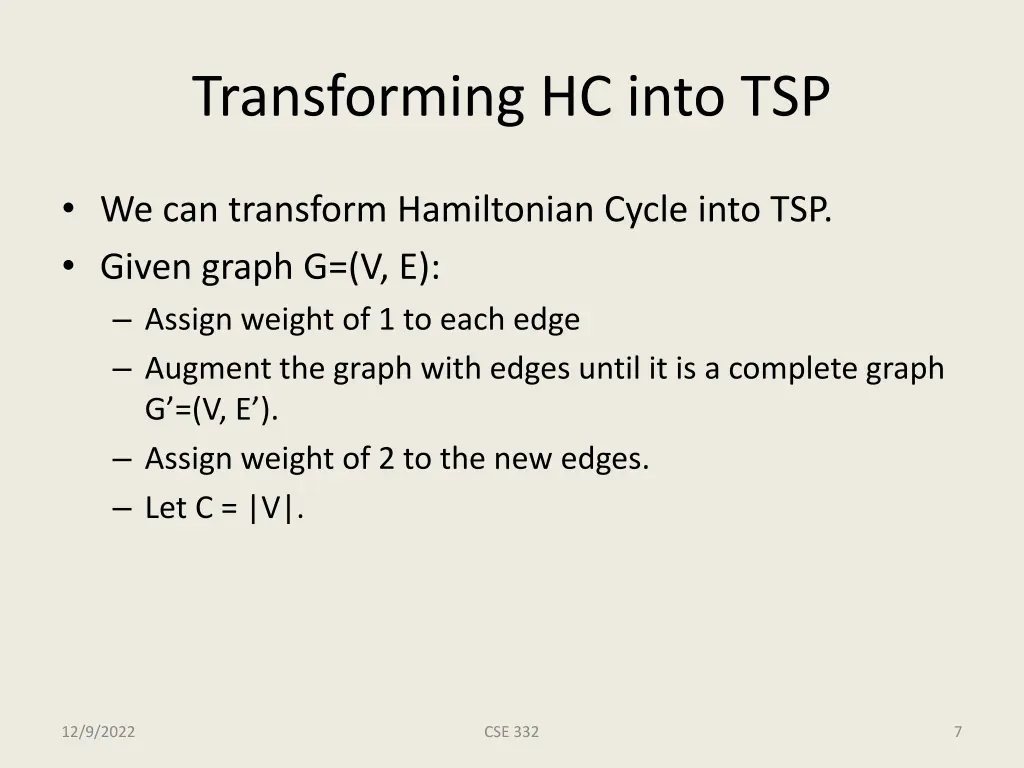 transforming hc into tsp