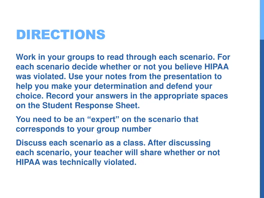 directions