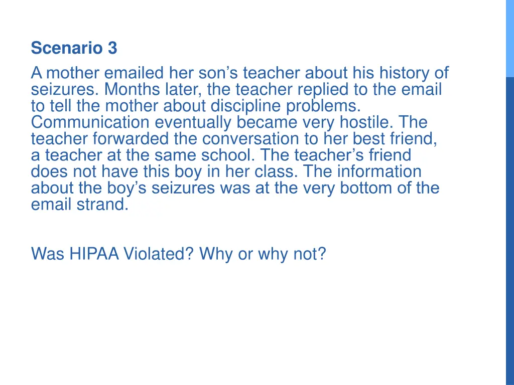 scenario 3 a mother emailed her son s teacher