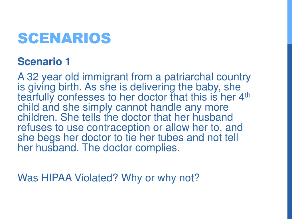 scenarios