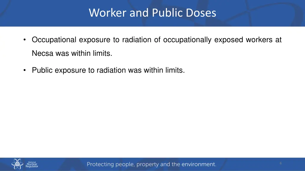 worker and public doses