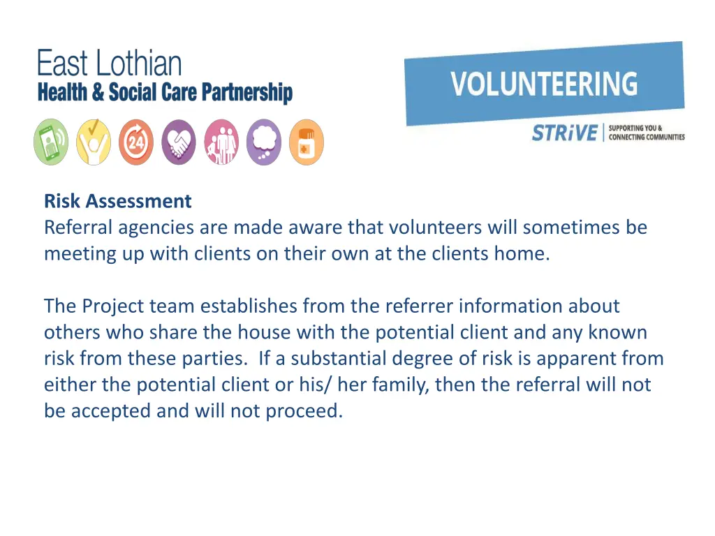risk assessment referral agencies are made aware