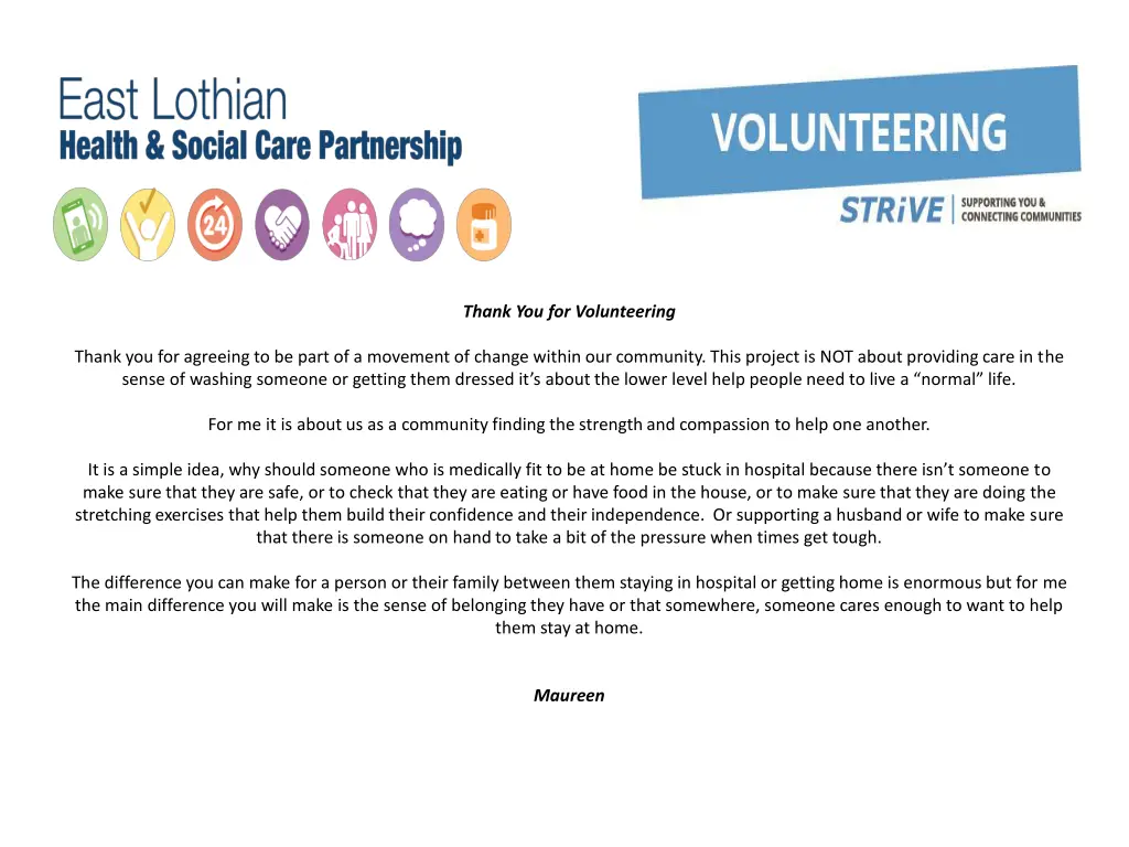 thank you for volunteering