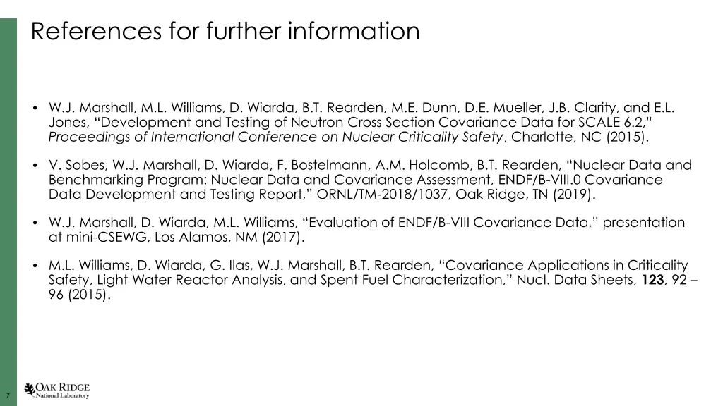 references for further information