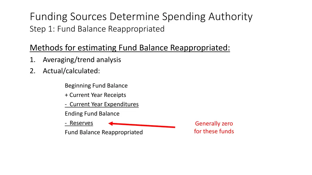 funding sources determine spending authority step 7