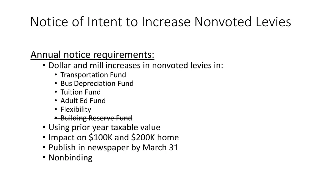 notice of intent to increase nonvoted levies