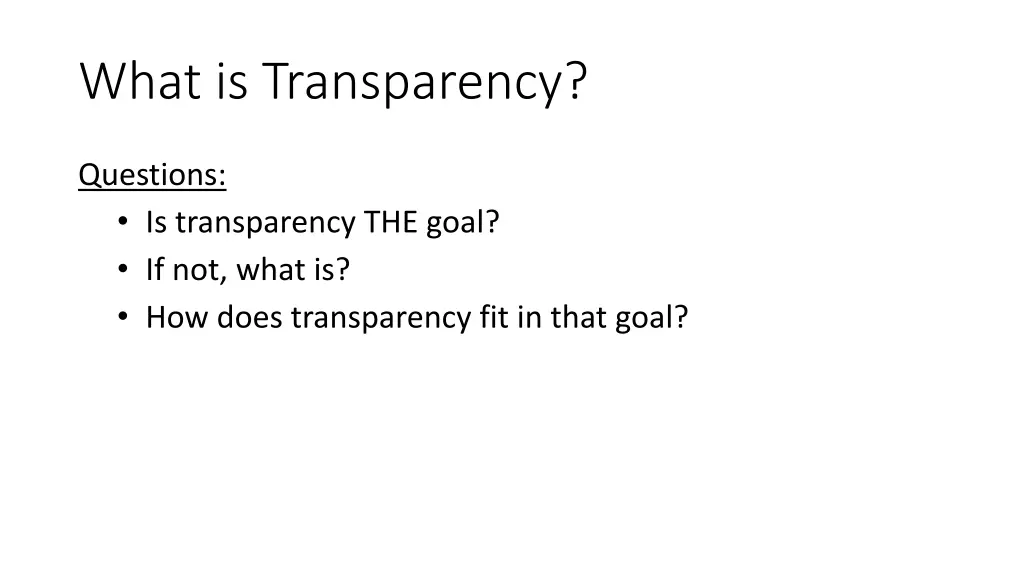 what is transparency