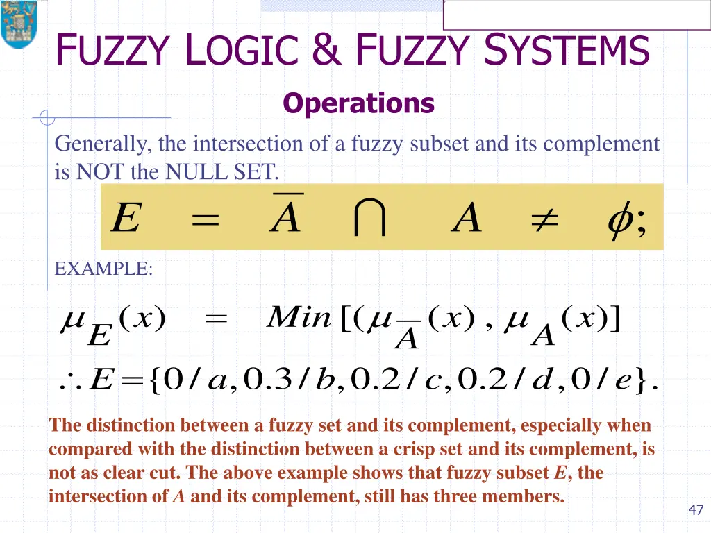 f uzzy l ogic f uzzy s ystems operations 3
