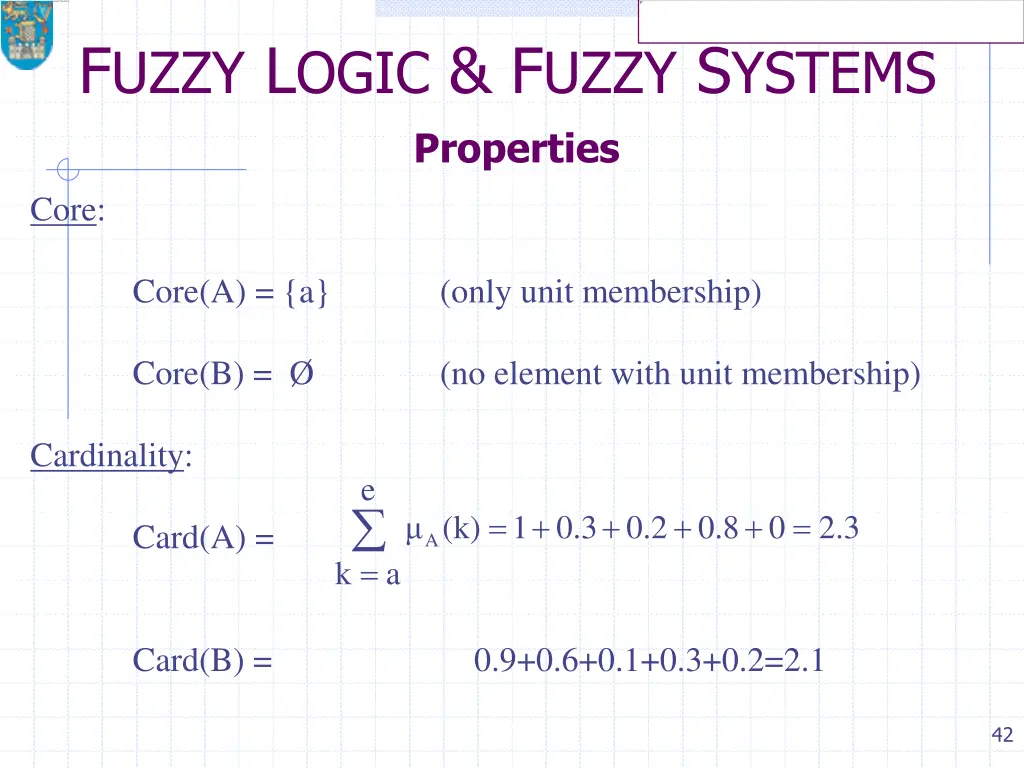 f uzzy l ogic f uzzy s ystems properties core